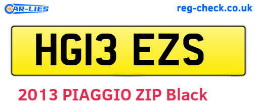 HG13EZS are the vehicle registration plates.