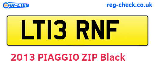 LT13RNF are the vehicle registration plates.