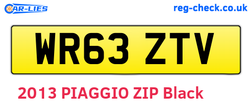 WR63ZTV are the vehicle registration plates.