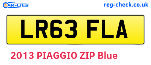 LR63FLA are the vehicle registration plates.