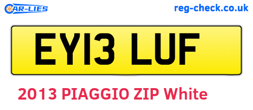 EY13LUF are the vehicle registration plates.