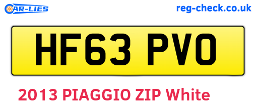 HF63PVO are the vehicle registration plates.