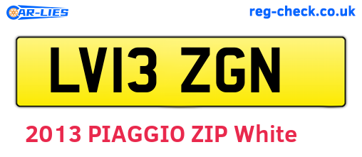 LV13ZGN are the vehicle registration plates.