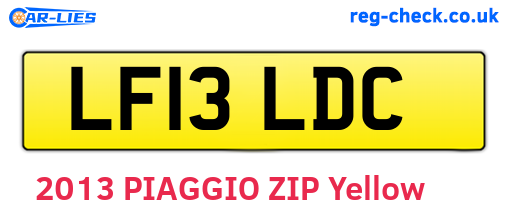 LF13LDC are the vehicle registration plates.