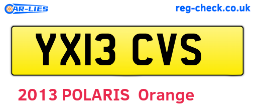 YX13CVS are the vehicle registration plates.