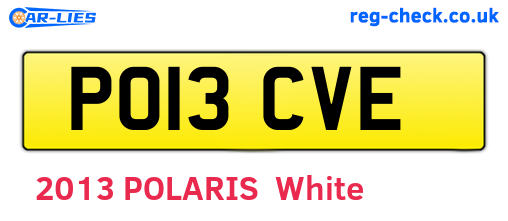 PO13CVE are the vehicle registration plates.