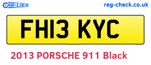 FH13KYC are the vehicle registration plates.