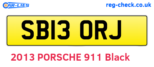 SB13ORJ are the vehicle registration plates.