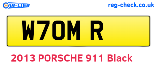 W7OMR are the vehicle registration plates.
