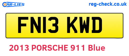 FN13KWD are the vehicle registration plates.
