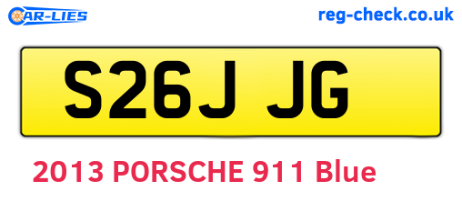 S26JJG are the vehicle registration plates.