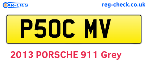 P50CMV are the vehicle registration plates.