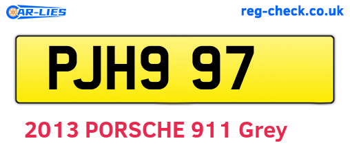 PJH997 are the vehicle registration plates.