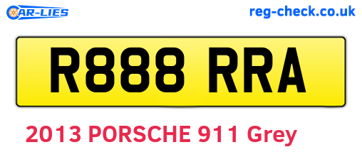 R888RRA are the vehicle registration plates.