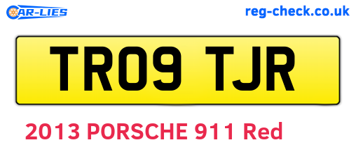 TR09TJR are the vehicle registration plates.