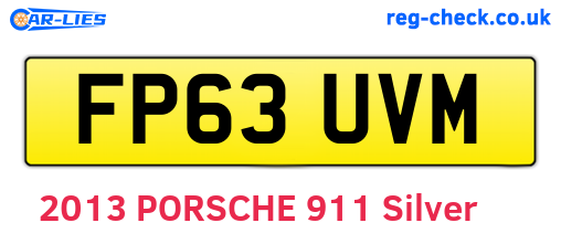 FP63UVM are the vehicle registration plates.