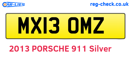MX13OMZ are the vehicle registration plates.