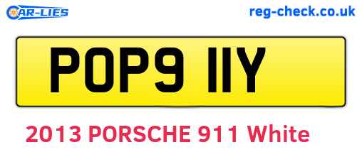 POP911Y are the vehicle registration plates.