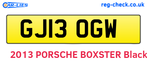 GJ13OGW are the vehicle registration plates.