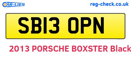 SB13OPN are the vehicle registration plates.