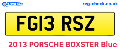 FG13RSZ are the vehicle registration plates.