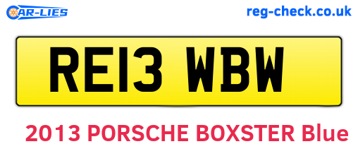 RE13WBW are the vehicle registration plates.