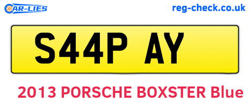 S44PAY are the vehicle registration plates.