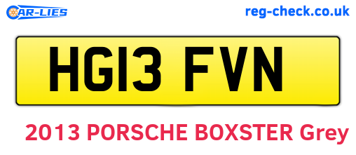 HG13FVN are the vehicle registration plates.
