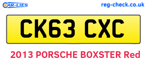 CK63CXC are the vehicle registration plates.