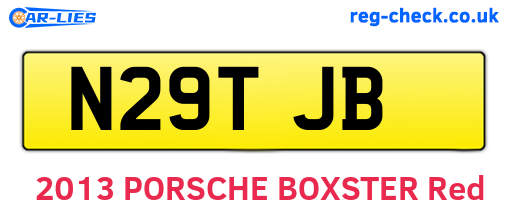 N29TJB are the vehicle registration plates.