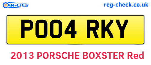 PO04RKY are the vehicle registration plates.