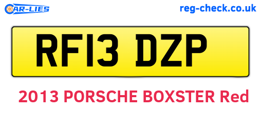 RF13DZP are the vehicle registration plates.