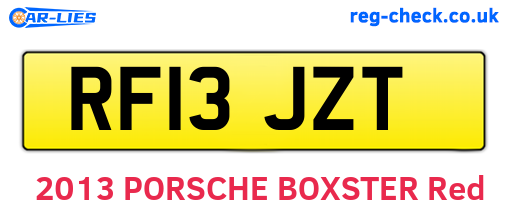 RF13JZT are the vehicle registration plates.