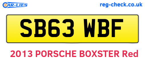 SB63WBF are the vehicle registration plates.