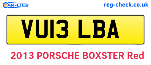 VU13LBA are the vehicle registration plates.