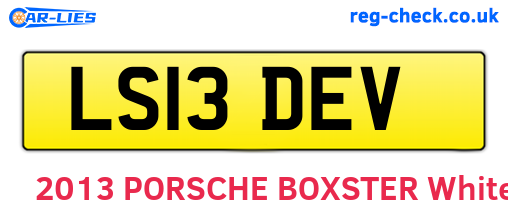 LS13DEV are the vehicle registration plates.