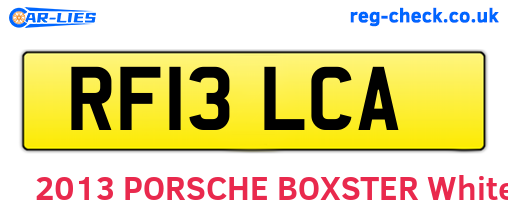 RF13LCA are the vehicle registration plates.