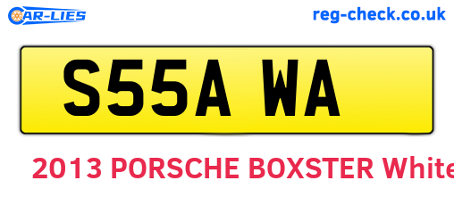 S55AWA are the vehicle registration plates.