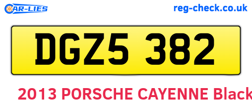 DGZ5382 are the vehicle registration plates.