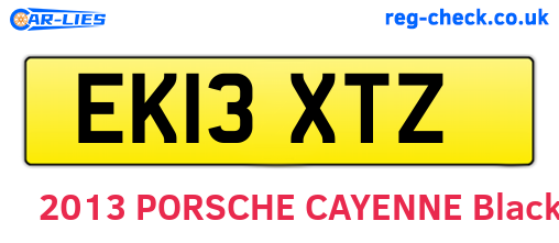 EK13XTZ are the vehicle registration plates.