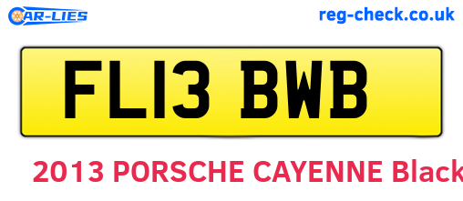 FL13BWB are the vehicle registration plates.