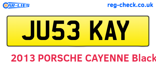 JU53KAY are the vehicle registration plates.