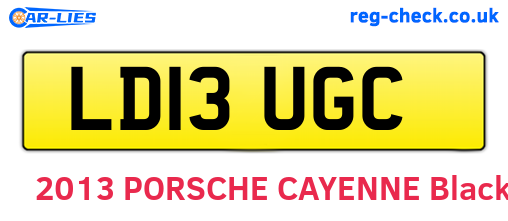 LD13UGC are the vehicle registration plates.
