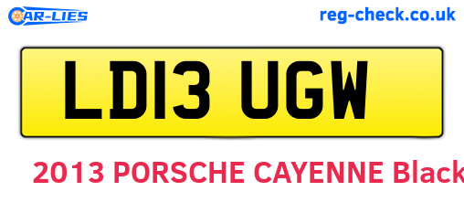 LD13UGW are the vehicle registration plates.