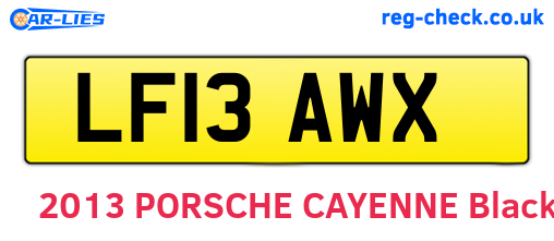 LF13AWX are the vehicle registration plates.