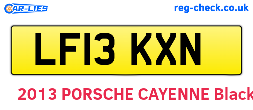 LF13KXN are the vehicle registration plates.
