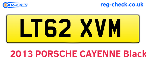 LT62XVM are the vehicle registration plates.