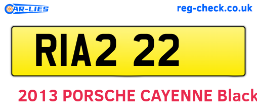 RIA222 are the vehicle registration plates.