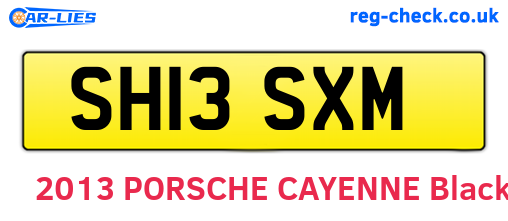 SH13SXM are the vehicle registration plates.