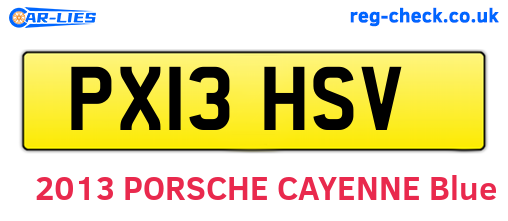 PX13HSV are the vehicle registration plates.